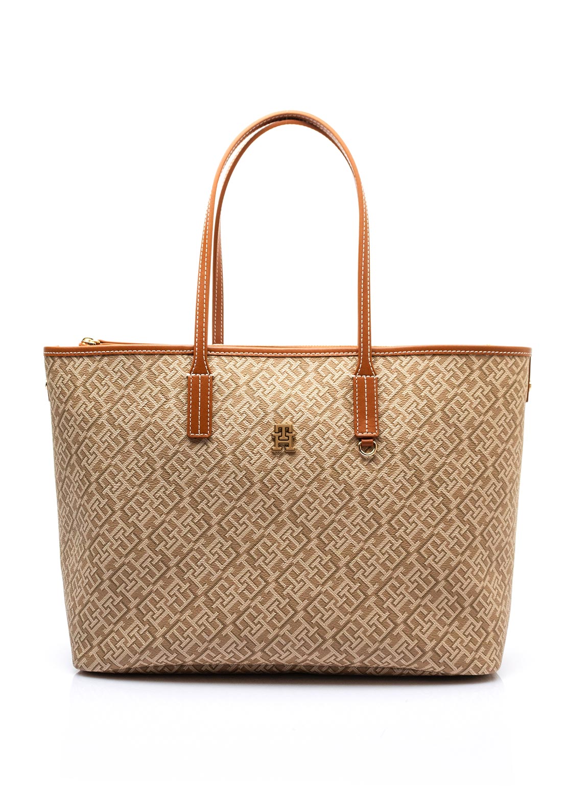 Tommy Hilfiger TH Monogram Tote Bag, Warm Beige