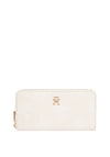 Tommy Hilfiger Monogram Large Zip Around Wallet, Cream