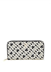 Tommy Hilfiger Monogram Print Large Zip Around Wallet, Black