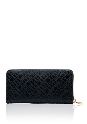 Tommy Hilfiger Distinct Monogram Large Wallet, Navy