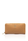 Tommy Hilfiger Distinct Monogram Large Wallet, Tan