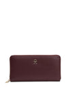 Tommy Hilfiger TH Icon Large Zip Around Purse, Wine