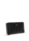 Tommy Hilfiger Large Icon Quilted Zip Around Wallet, Black