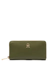Tommy Hilfiger Chic Monogram Zip Around Large Wallet, Utility Olive