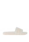 Tommy Hilfiger Womens Logo Webbing Pool Sliders, Ecru
