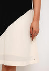 Tommy Hilfiger Womens Colour Block Knee Length Dress, Black & Cream