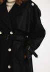 Tommy Hilfiger Oversized Cotton Trench Coat, Black