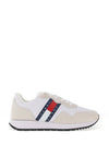 Tommy Jeans Womens Leather Essential Suede Cleat Trainers, White