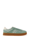 Tommy Jeans Womens The Greenwich Suede Platform Trainers, Green