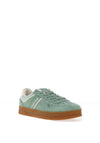 Tommy Jeans Womens The Greenwich Suede Platform Trainers, Green