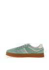 Tommy Jeans Womens The Greenwich Suede Platform Trainers, Green