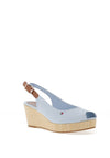 Tommy Hilfiger Womens Iconic Sling Back Wedge Sandals, Breezy Blue