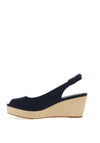 Tommy Hilfiger Womens Iconic Sling Back Wedge Sandals, Space Blue