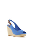 Tommy Hilfiger Womens Iconic Sling Back High Wedge Sandals, Blue Spell