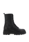 Tommy Hilfiger Womens Monochromatic Lace Up Boots, Black