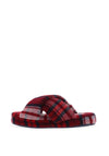 Tommy Hilfiger Furry Home Slippers, Red Tartan
