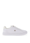 Tommy Hilfiger Womens Leather Elevated Court Trainers, White