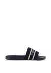 Tommy Hilfiger Womens Webbing Pool Sliders, Navy