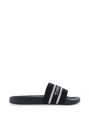 Tommy Hilfiger Womens Webbing Pool Sliders, Navy