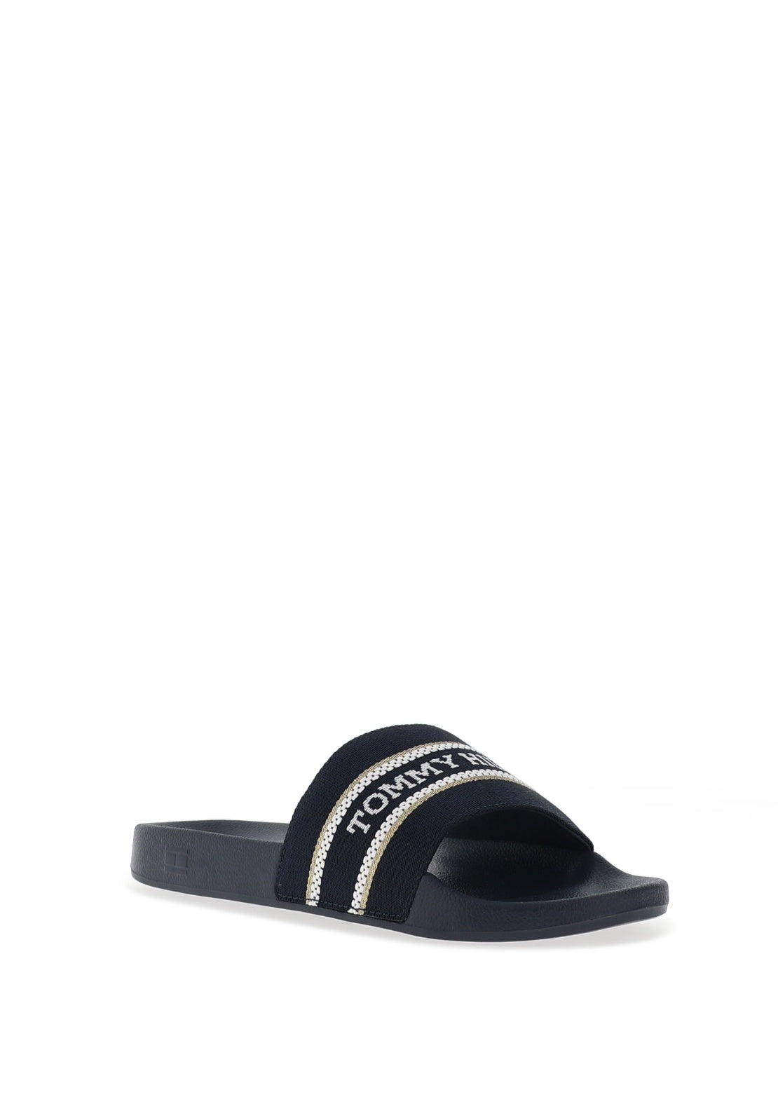 Tommy Hilfiger Womens Webbing Pool Sliders, Navy