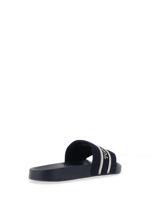Tommy Hilfiger Womens Webbing Pool Sliders, Navy