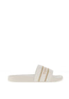 Tommy Hilfiger Womens Webbing Pool Sliders, Ecru