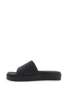 Tommy Hilfiger Womens Monogram Platform Pool Sliders, Black