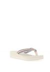 Tommy Hilfiger Womens Wedge Stripes Beach Flip Flop Sandals, Calico