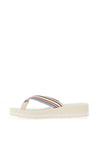 Tommy Hilfiger Womens Wedge Stripes Beach Flip Flop Sandals, Calico