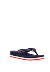 Tommy Hilfiger Womens Wedge Stripes Beach Flip Flop Sandals, Space Blue