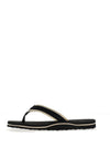 Tommy Hilfiger Womens Monotype Webbing Flip Flop Sandals, Black