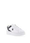 Tommy Hilfiger Womens Leather Platform Court Trainers, White & Navy