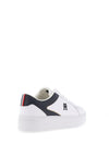 Tommy Hilfiger Womens Leather Platform Court Trainers, White & Navy