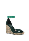 Tommy Hilfiger Womens Colourful Satin High Wedge Sandals, Hunter