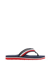 Tommy Hilfiger Womens Corporate Beach Flip Flop Sandals, Red White & Space Blue