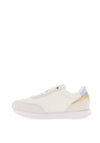 Tommy Hilfiger Womens Leather Essential Trainers, White & Breezy Blue