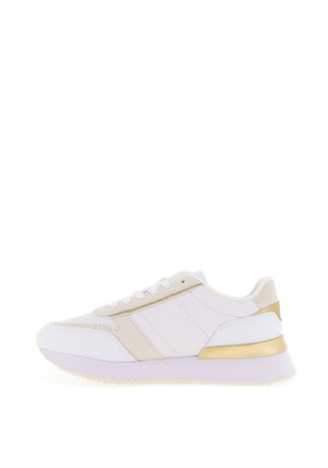 Tommy Hilfiger Lux Monogram Trainers, White and Gold