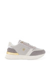 Tommy Hilfiger Womens Leather Fashion Trainers, Universal Grey