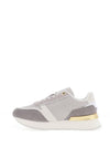 Tommy Hilfiger Womens Leather Fashion Trainers, Universal Grey