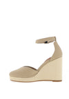 Tommy Hilfiger Womens Monogram Rope High Wedge Sandals, Beige