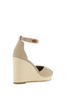 Tommy Hilfiger Womens Monogram Rope High Wedge Sandals, Beige