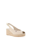 Tommy Hilfiger Womens Hemp Slingback Mid Wedge Espadrilles, Beige