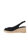 Tommy Hilfiger Womens Hemp Slingback Mid Wedge Espadrilles, Black