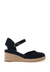 Tommy Hilfiger Womens Canvas Mid Wedge Espadrille Sandals, Navy