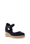 Tommy Hilfiger Womens Canvas Mid Wedge Espadrille Sandals, Navy