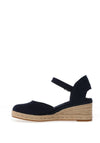 Tommy Hilfiger Womens Canvas Mid Wedge Espadrille Sandals, Navy
