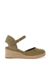 Tommy Hilfiger Womens Canvas Mid Wedge Espadrille Sandals, Green
