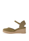 Tommy Hilfiger Womens Canvas Mid Wedge Espadrille Sandals, Green