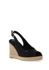 Tommy Hilfiger Womens Hemp Slingback Wedge Espadrilles, Black