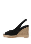 Tommy Hilfiger Womens Hemp Slingback Wedge Espadrilles, Black